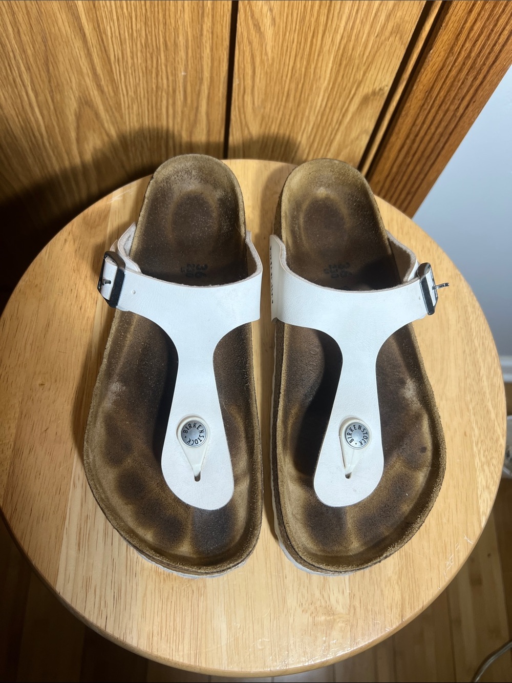 Birkenstock White Thong Sandals